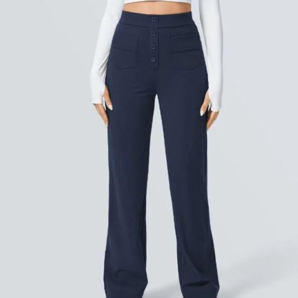 HALARA Pants - HALARA Navy Straight Leg Pants